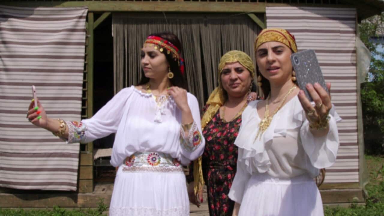 A family of Romanian witches livestream a ritual on Facebook for their followers, in Mogosoaia, near Bucharest, Romania, April 25, 2019. 