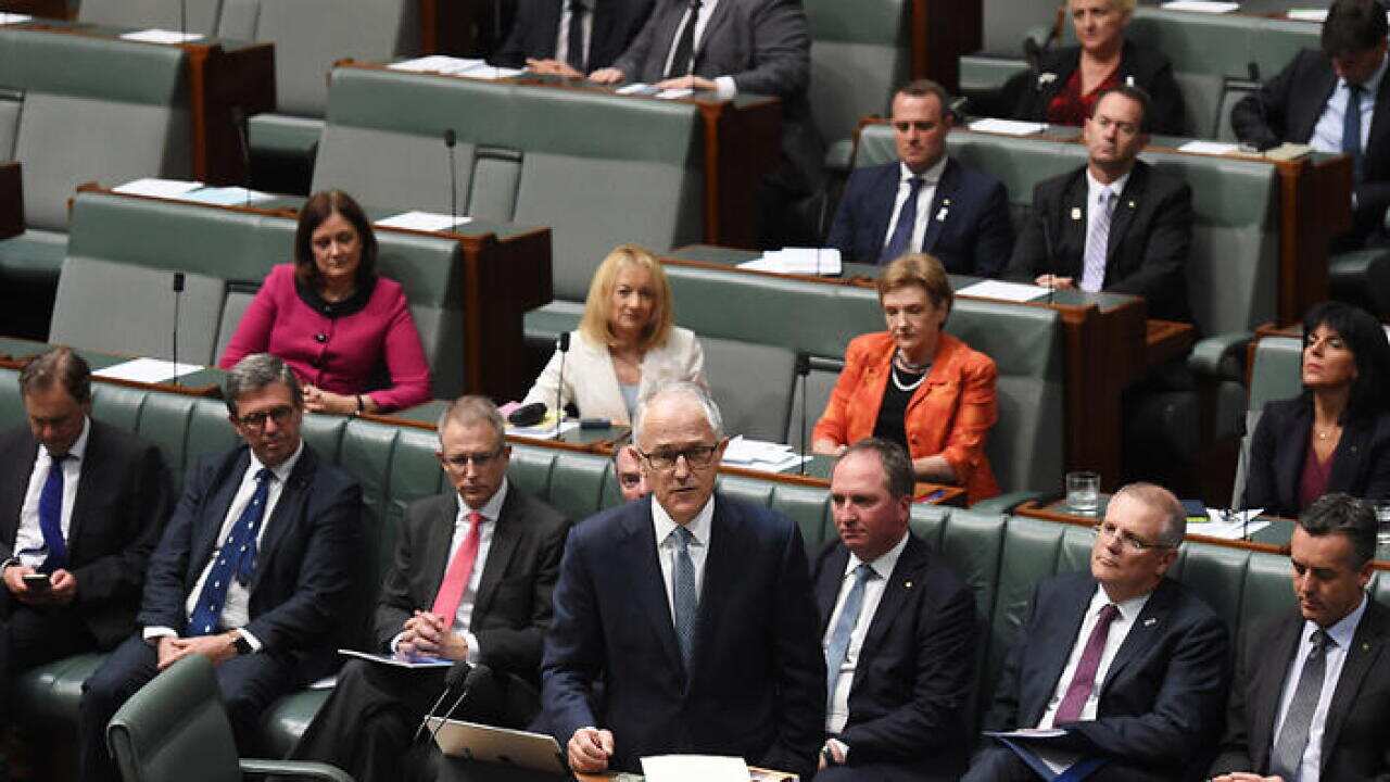 Australian Prime Minister Malcolm Turnbull makes the Annual Infrastructure Statement in the House of Representatives