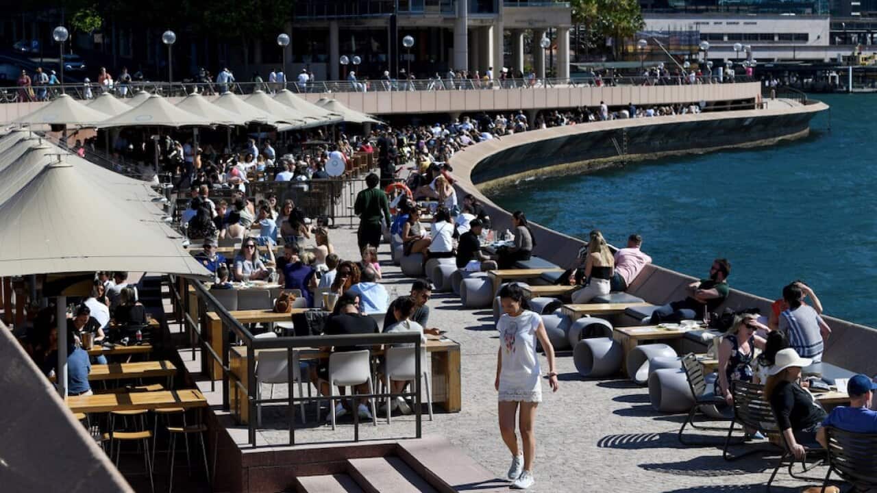 Outdoor dining near the Sydney Opera House.
