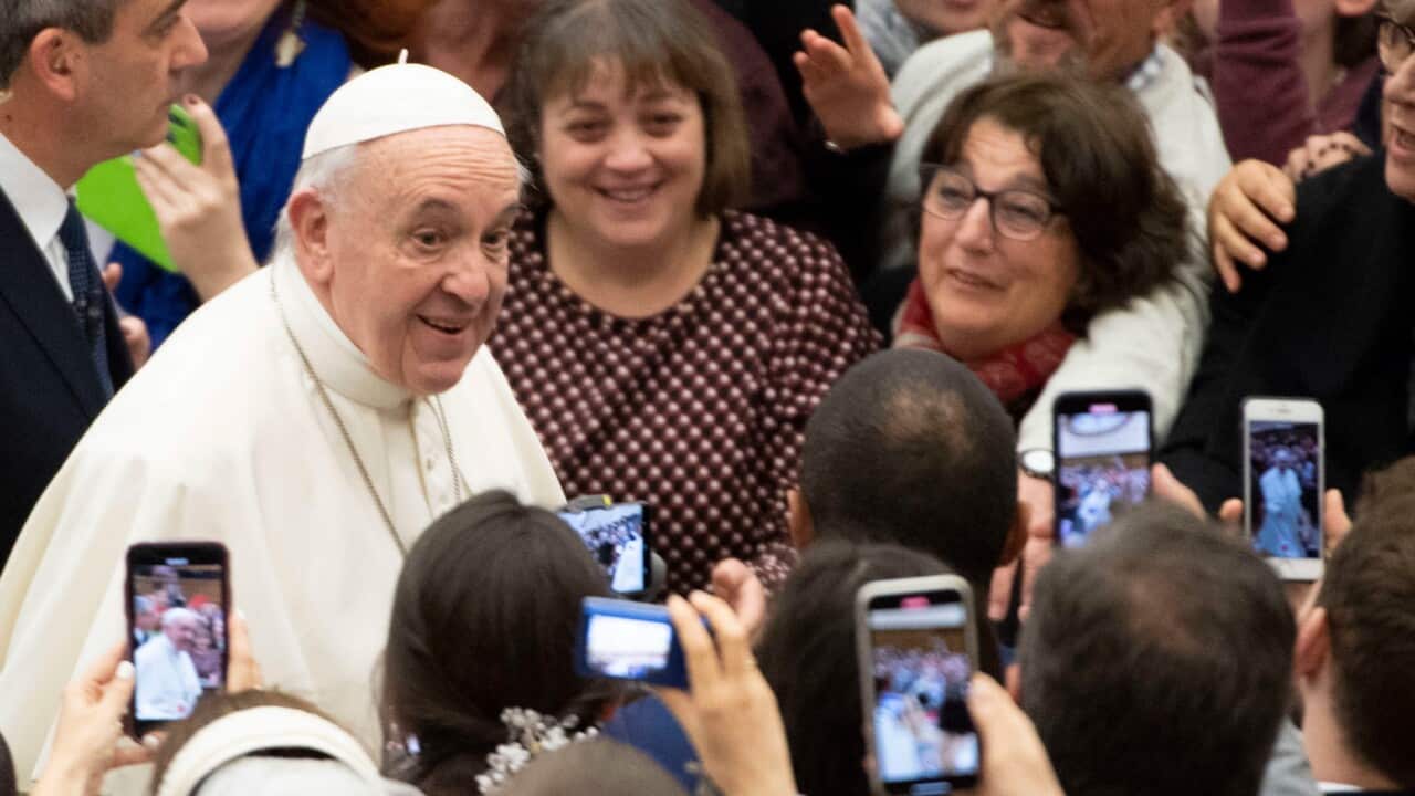 Pope Francis during his weekly General Audience in the Nervi Hall at the Vatican
