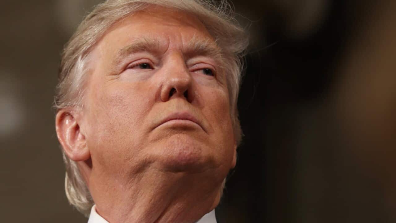 U.S. President Donald Trump addresses a joint session of the US. Congress on February 28,