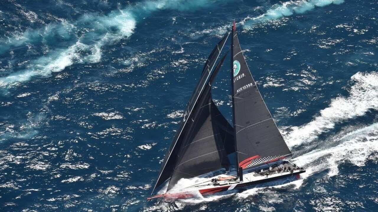 Comanche during the start of the Sydney to Hobart