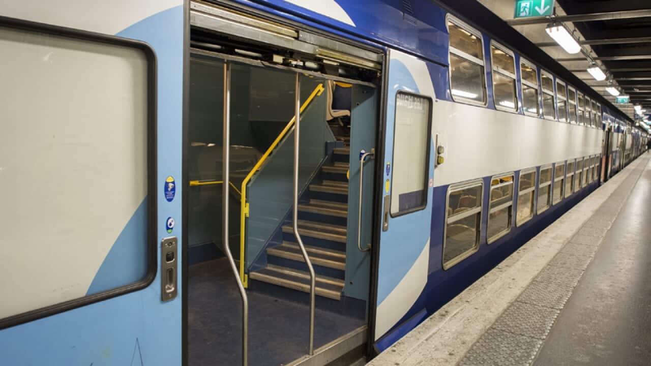 An empty track at Chatelet Les Halles train station in Paris