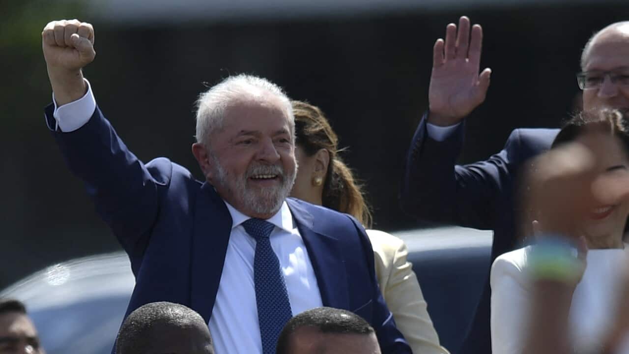 A man with a raised fist