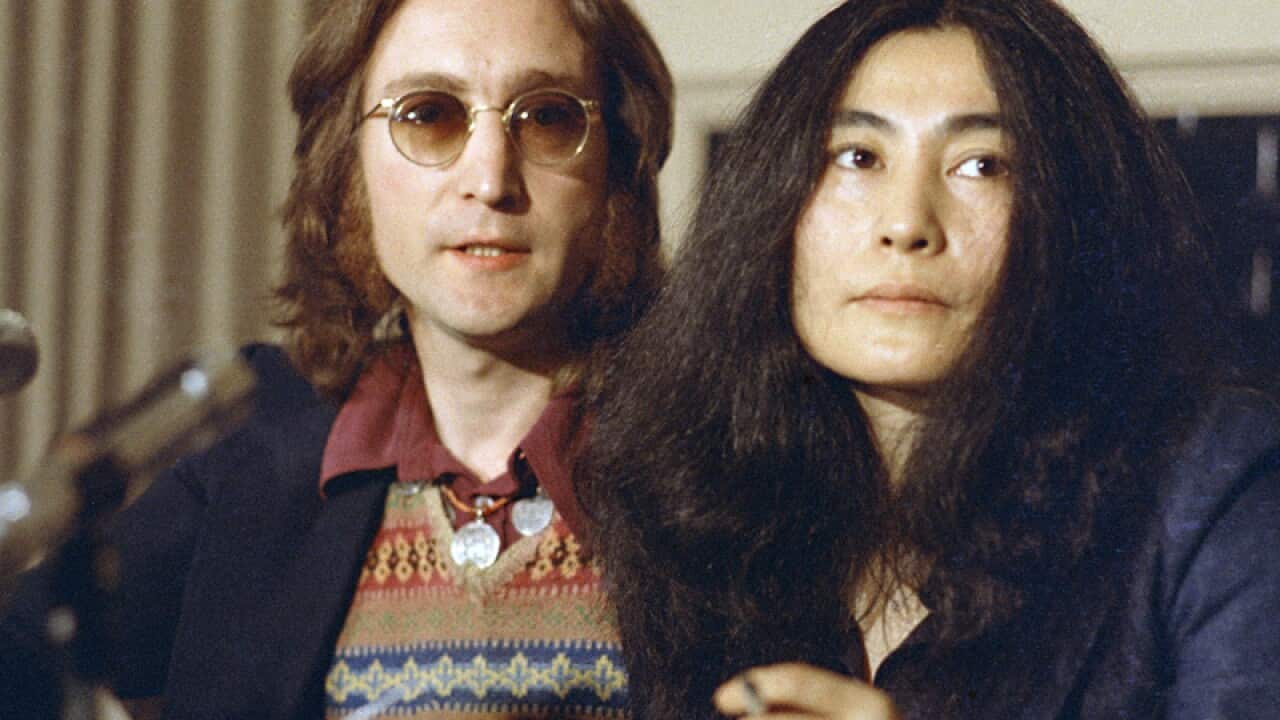 John Lennon and his wife, Yoko Ono