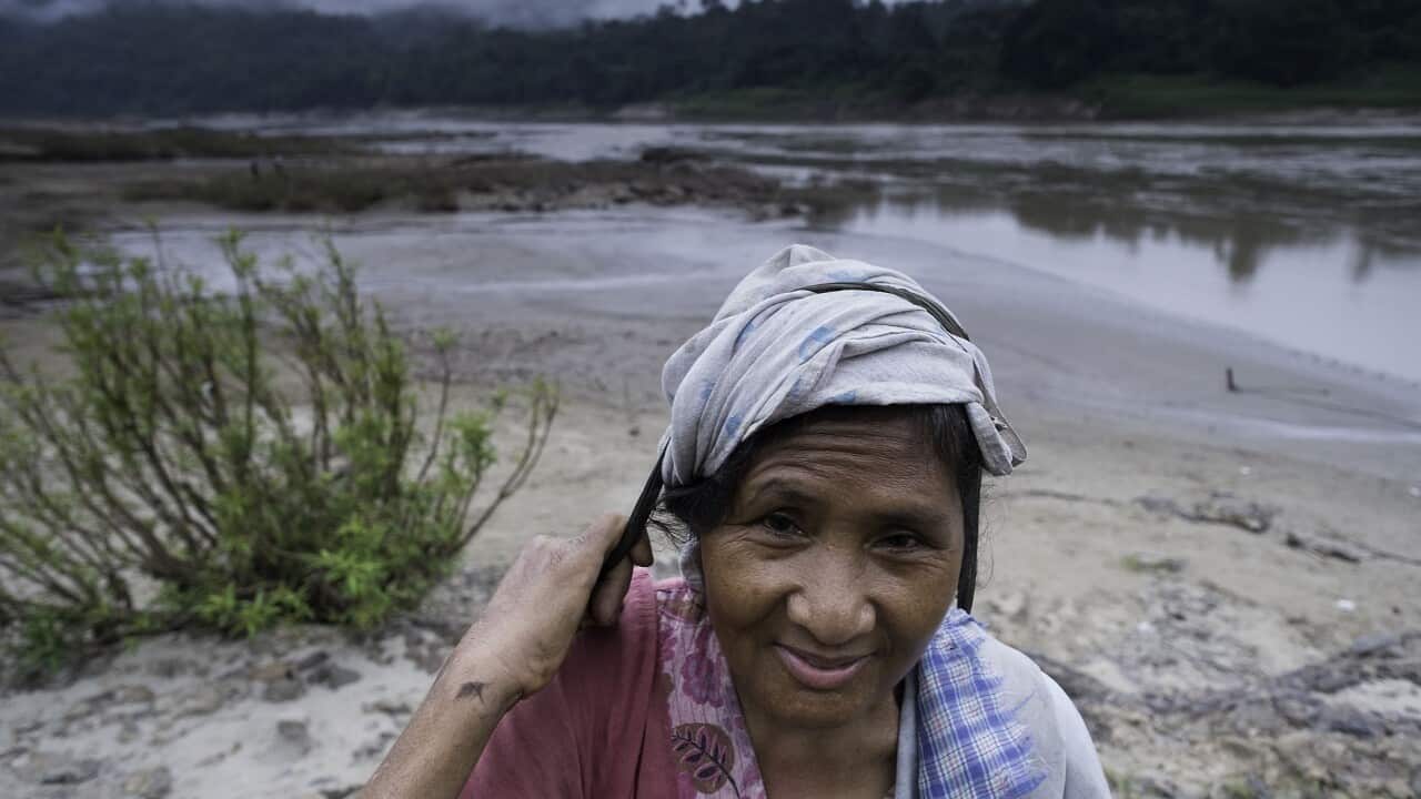 Karen woman near the river