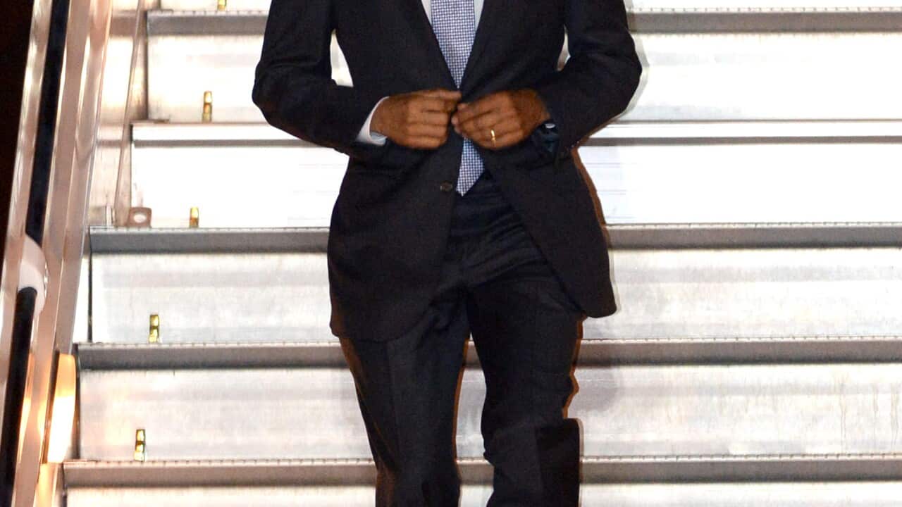 U.S. President Barack Obama arrives in the UK