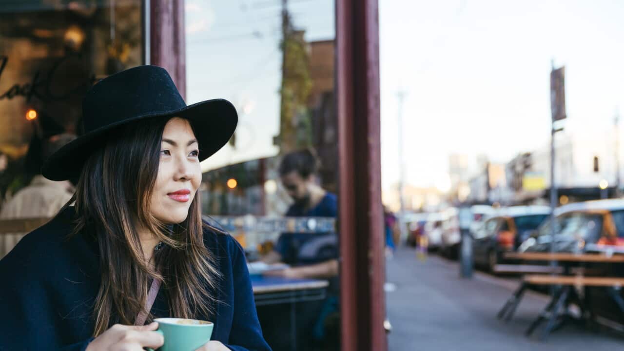 Asian woman - fashion street style Fitzroy, Melbourne