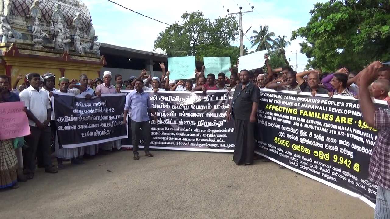 People in North and East Sri Lanka protest against land grab by the military and the State