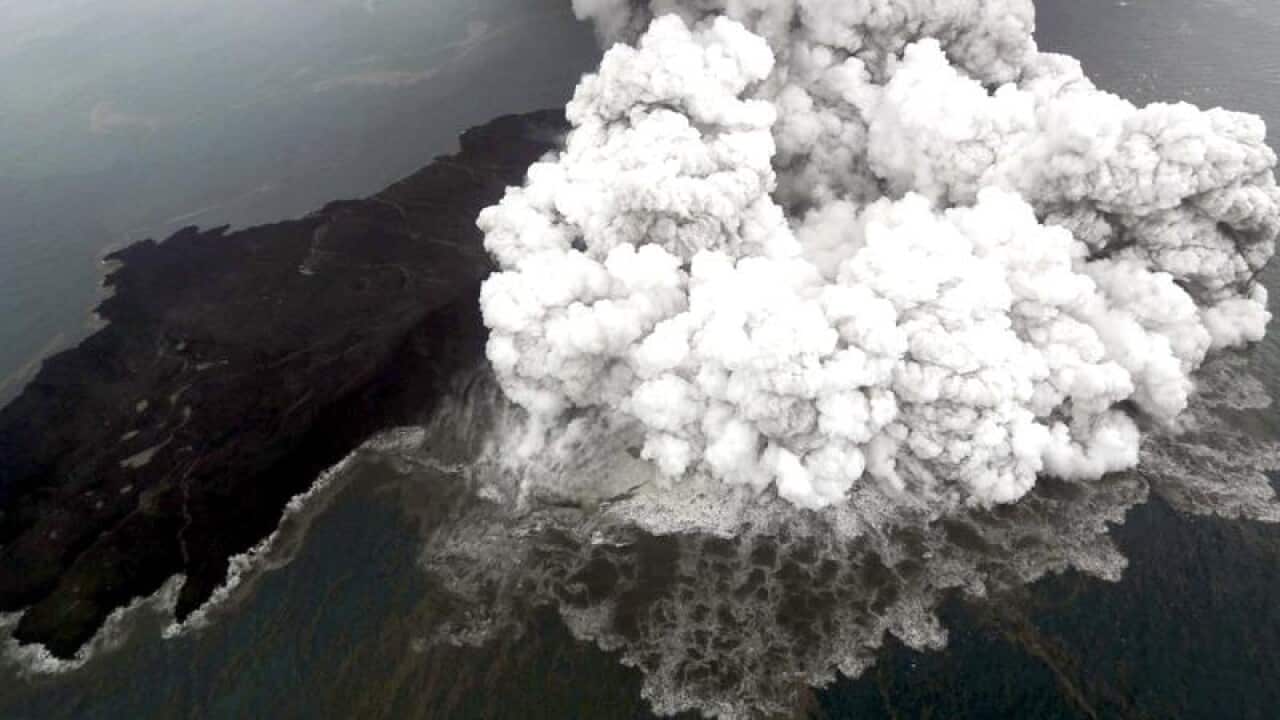 Scientists say Indonesia's Anak Krakatau volcano is now only a quarter of its pre-eruption size.