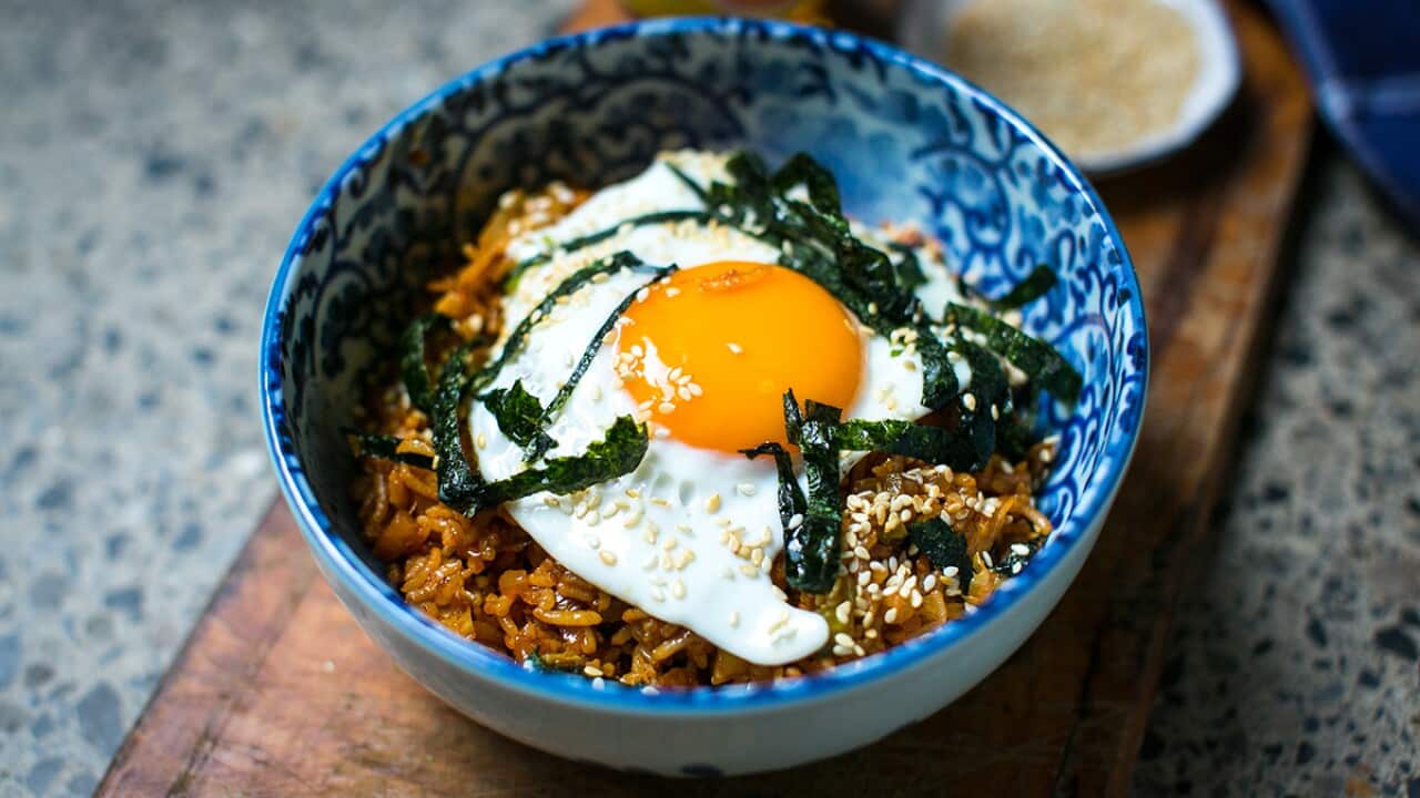 Quick kimchi fried rice