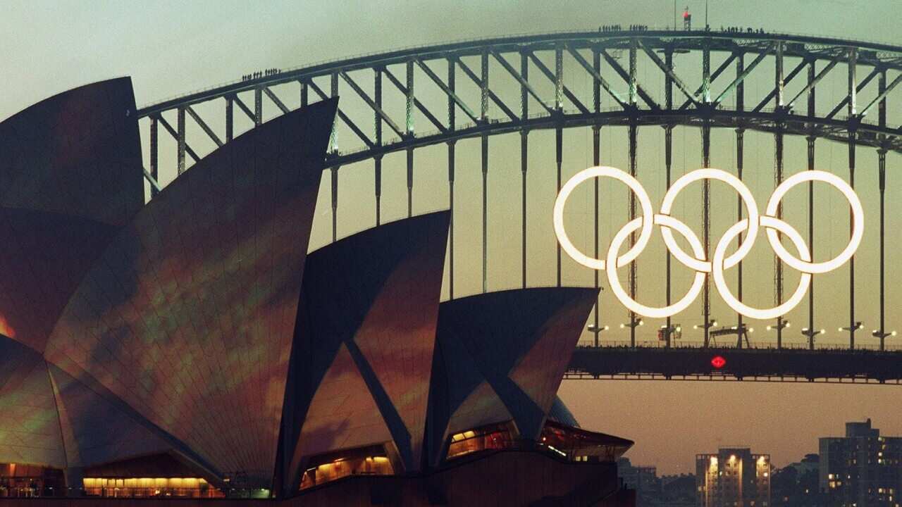 The Olympic Rings on the Sydney Harbour Bridge