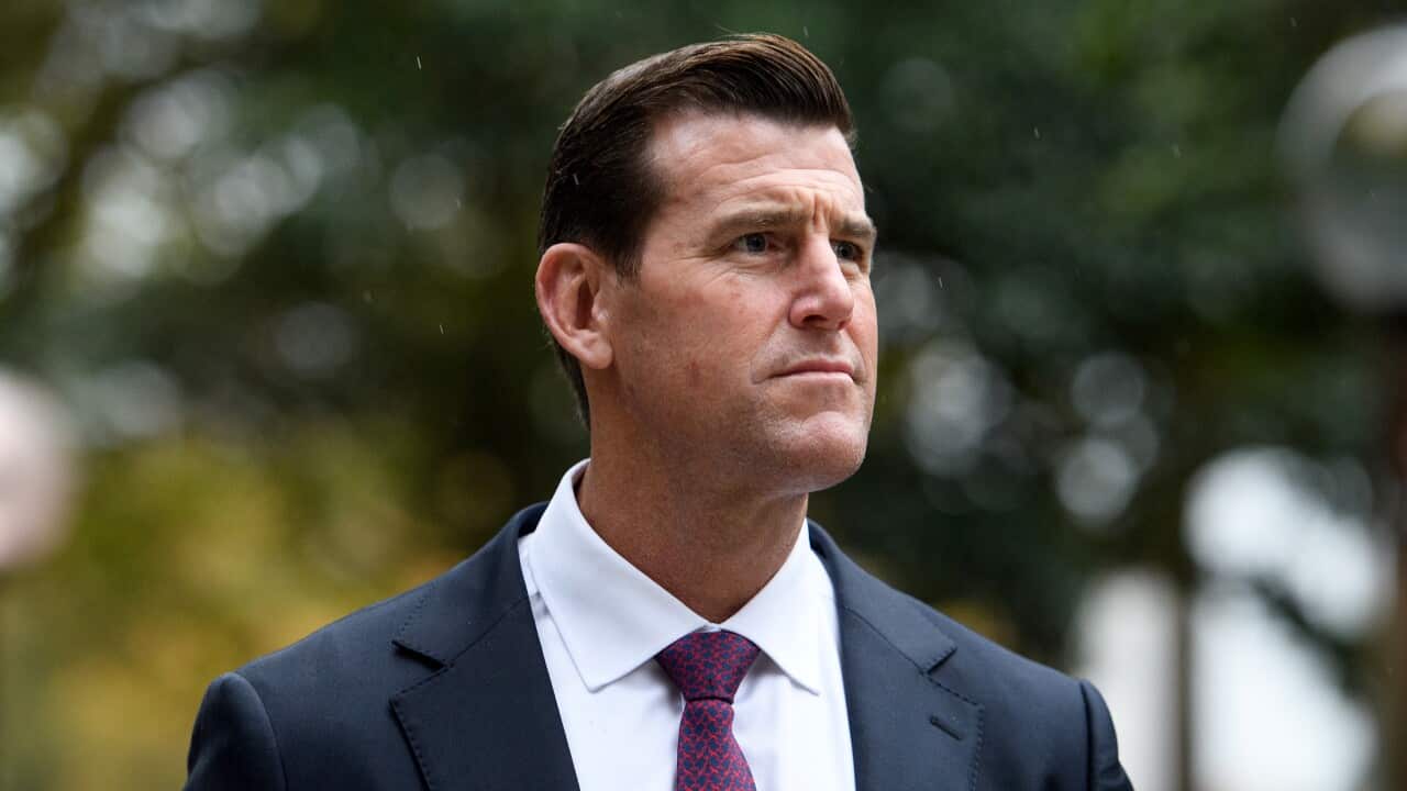 Ben Roberts-Smith leaves the Federal Court of Australia in Sydney.