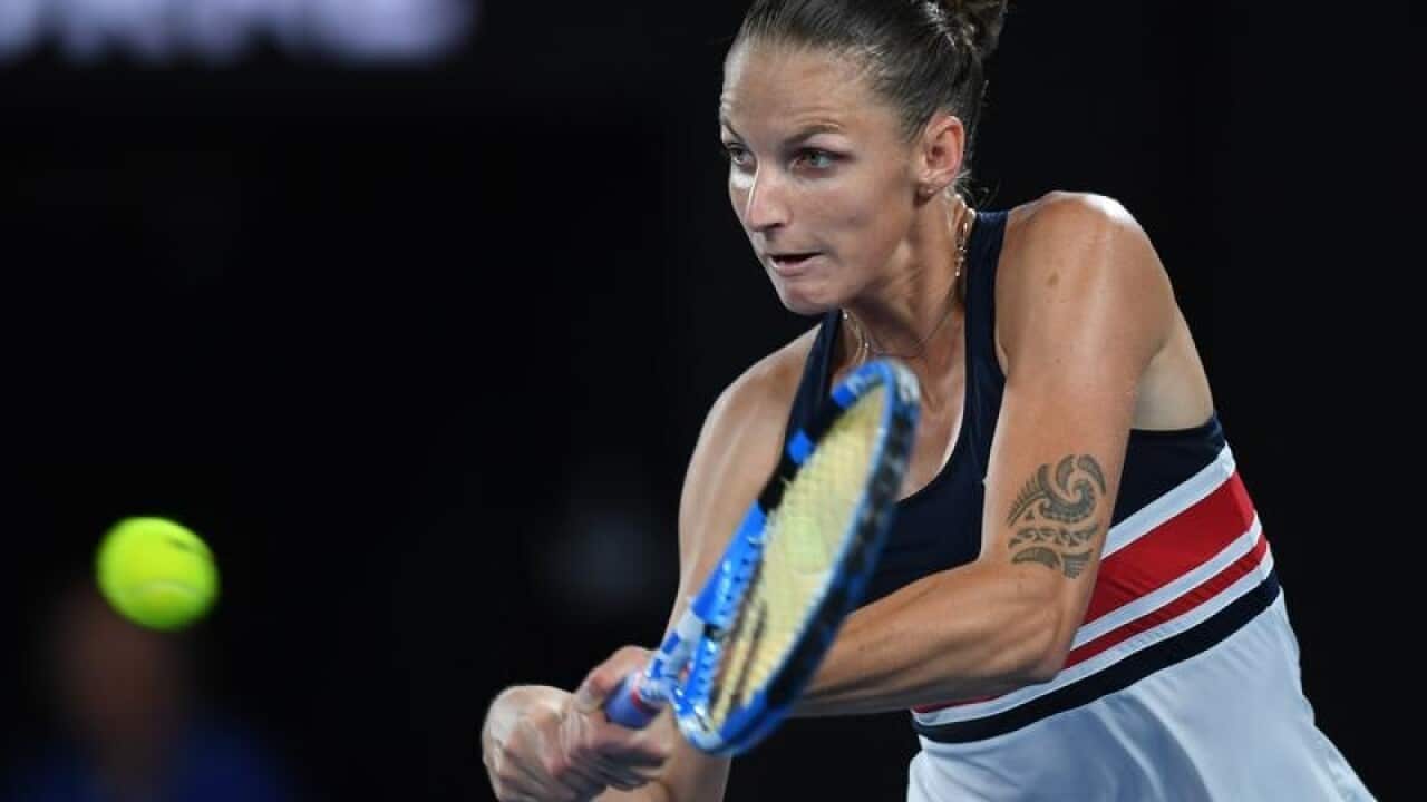 Karolina Pliskova of Czech Republic in action