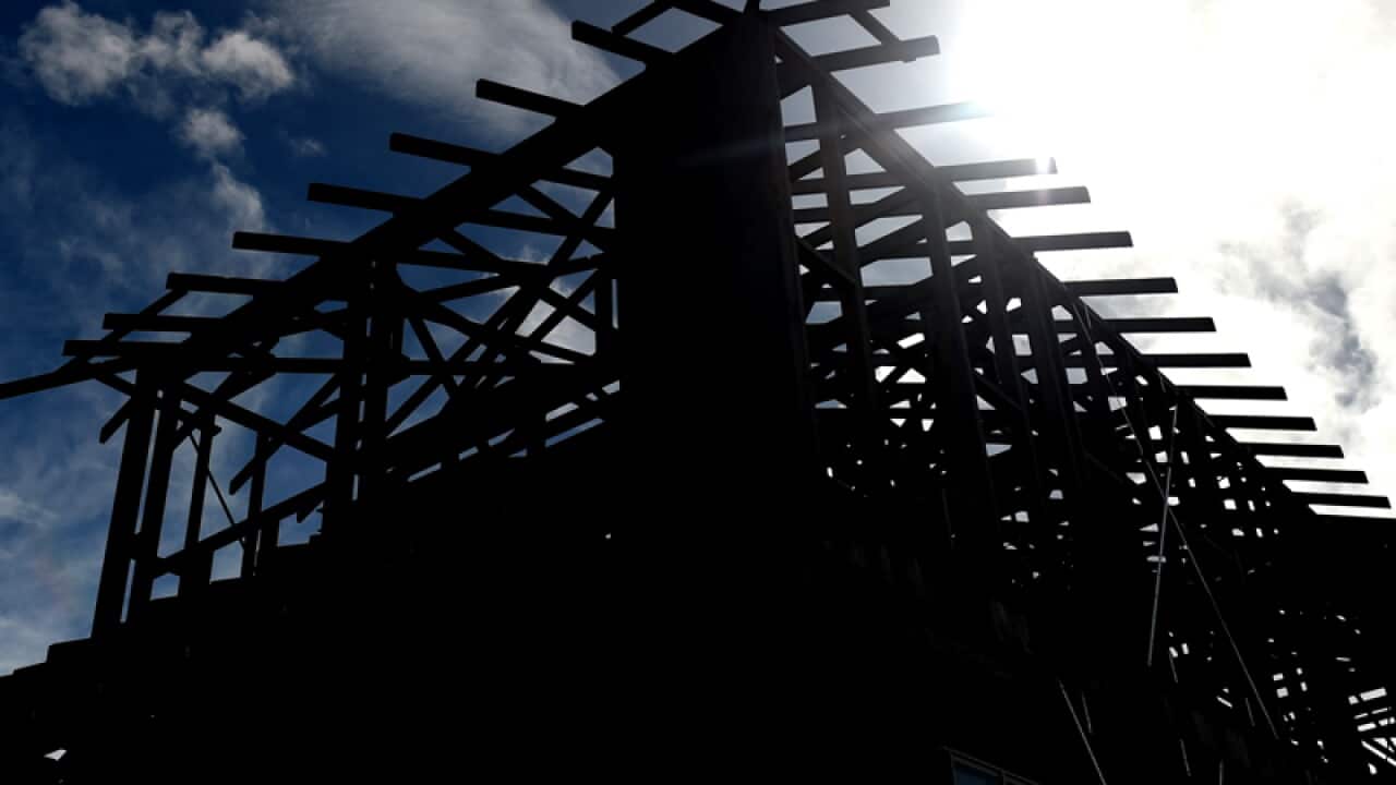 A property under construction in a new housing precinct in Sydney