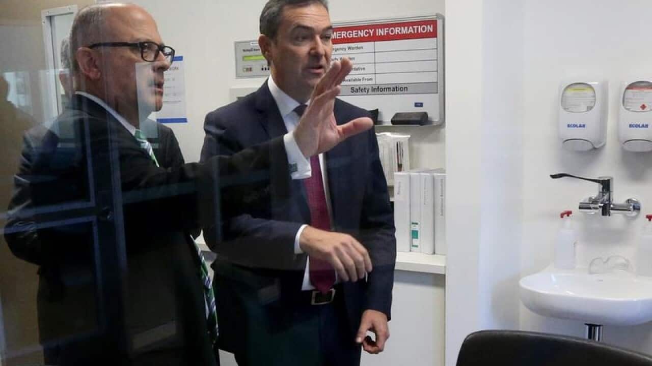 SA Premier Steven Marshall (R)