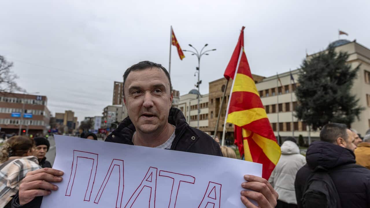 Federation of Trade Unions of North Macedonia protest demanding minimum wage increase