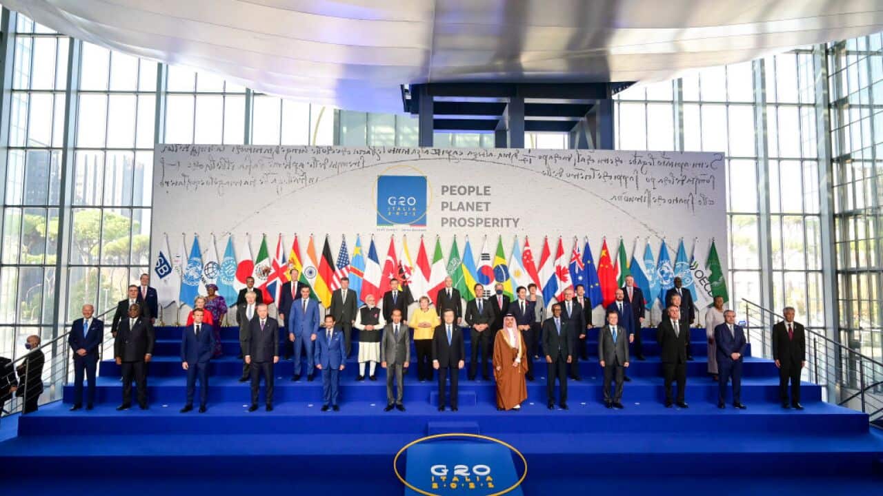 G20 Leaders Gather For Family Photo At Rome Summit