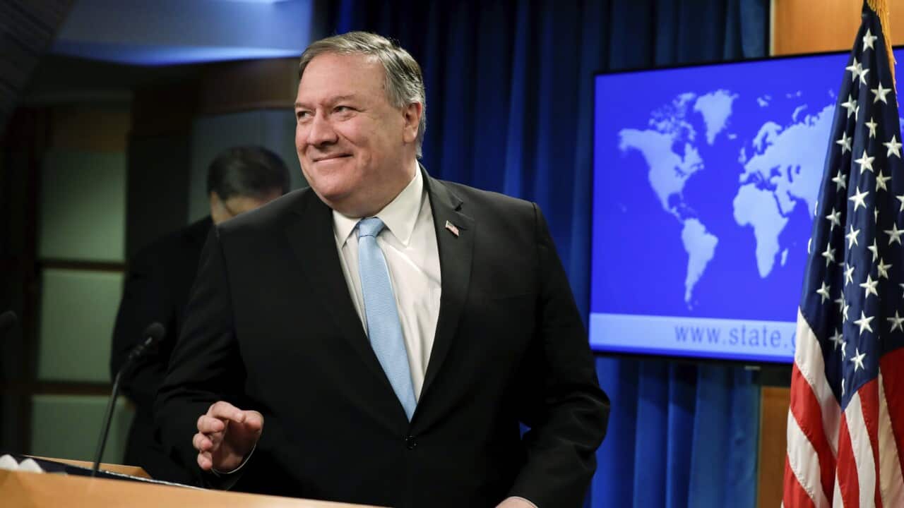 US Secretary of State Mike Pompeo denied there was any hidden message in the photo.