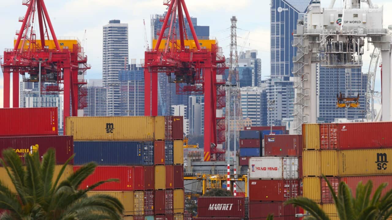 Shipping containers at the Port of Melbourne