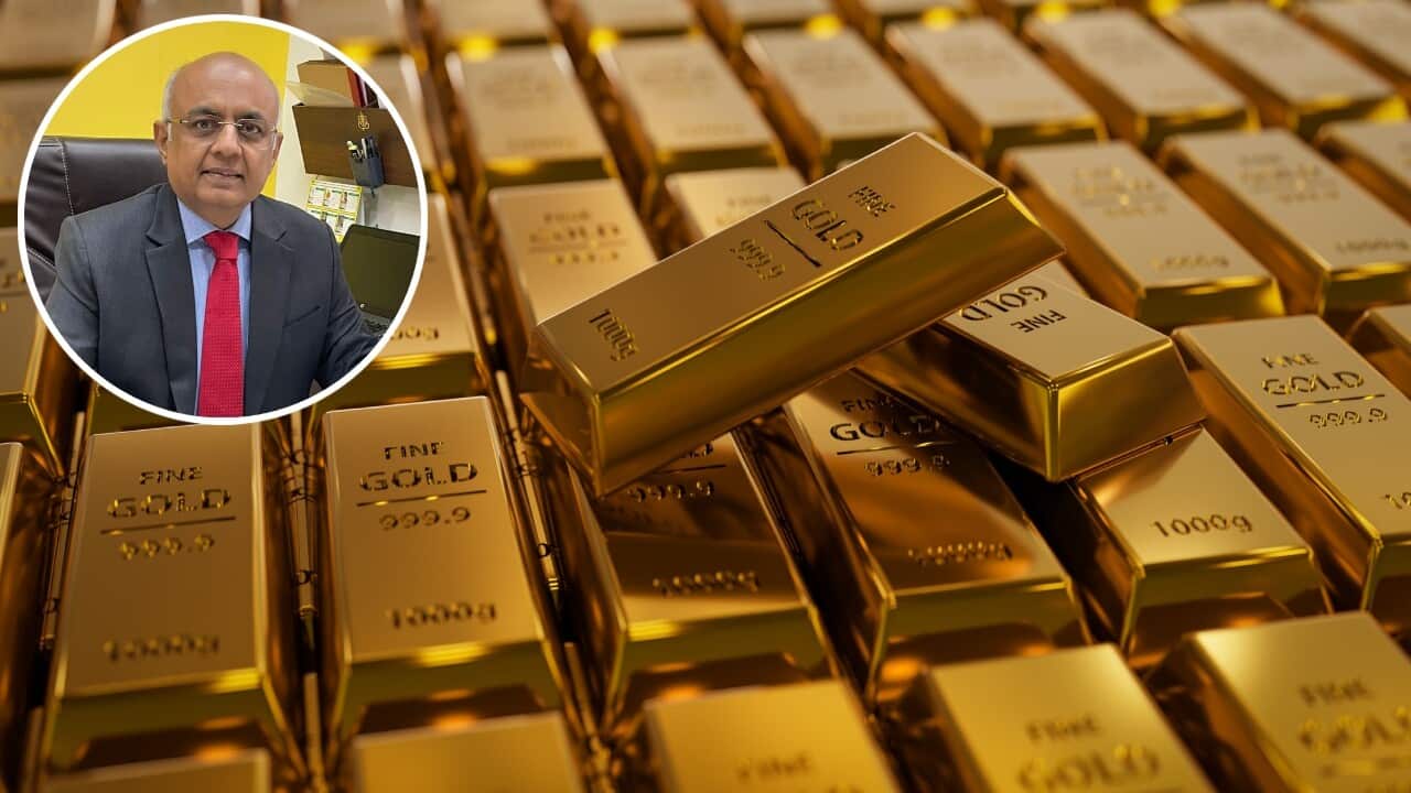 Close-up of gold bars