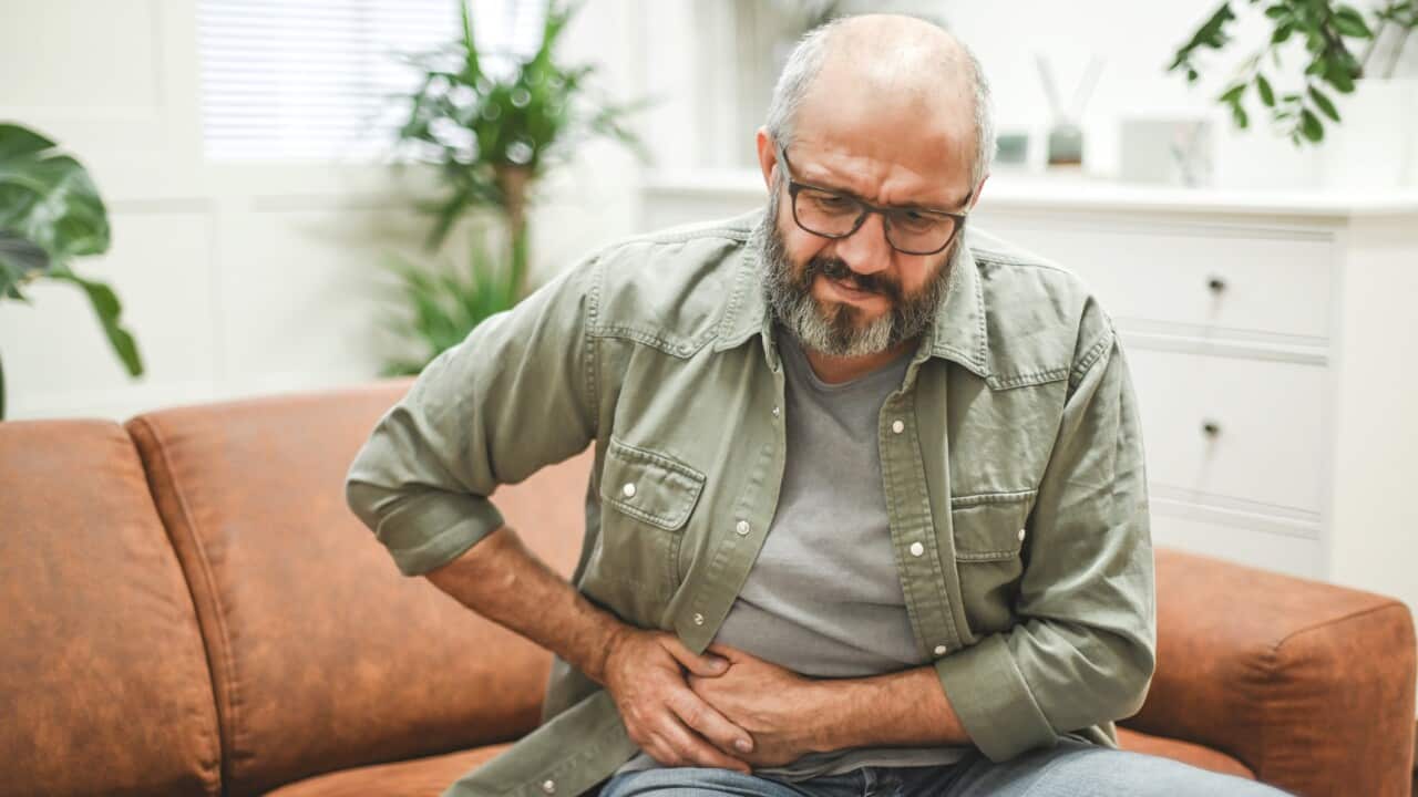 Mature adult man illness