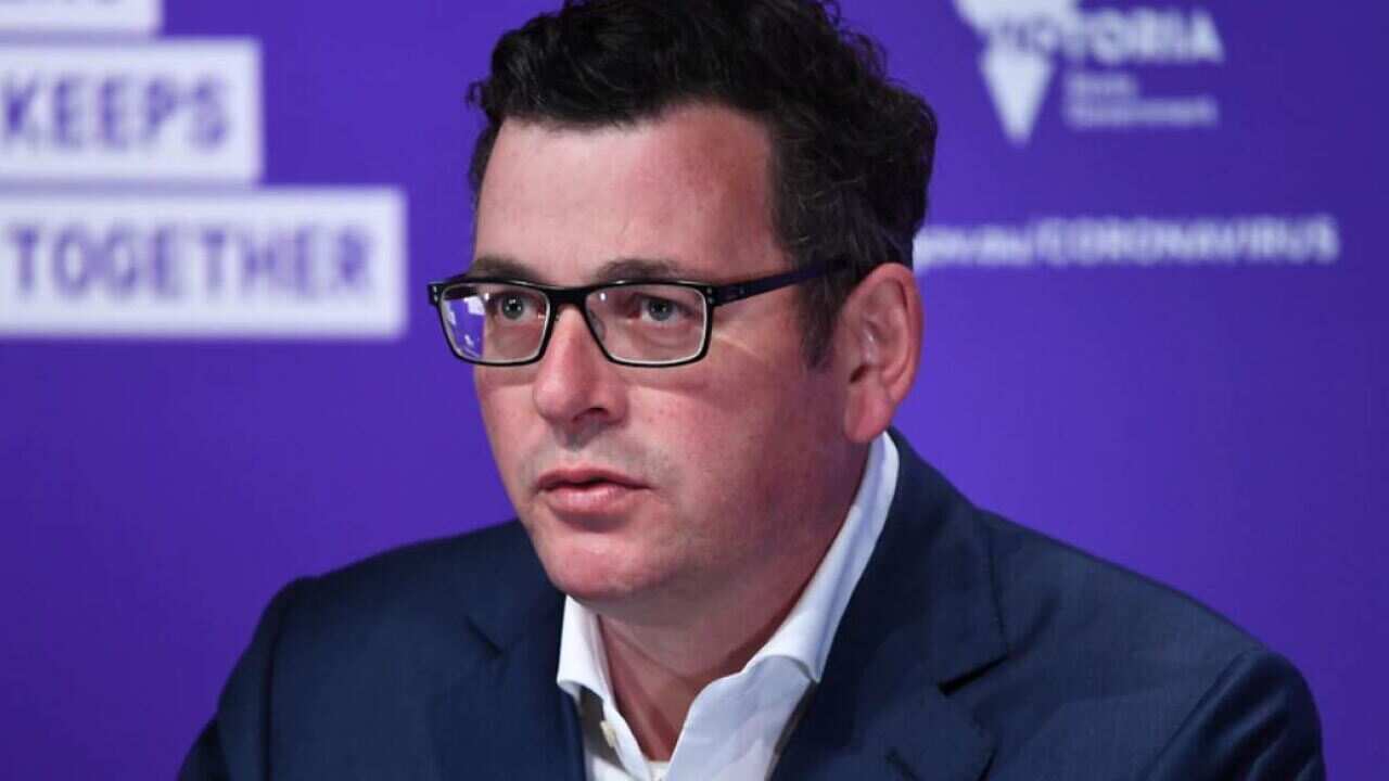 Victorian Premier Daniel Andrews addresses the media.
