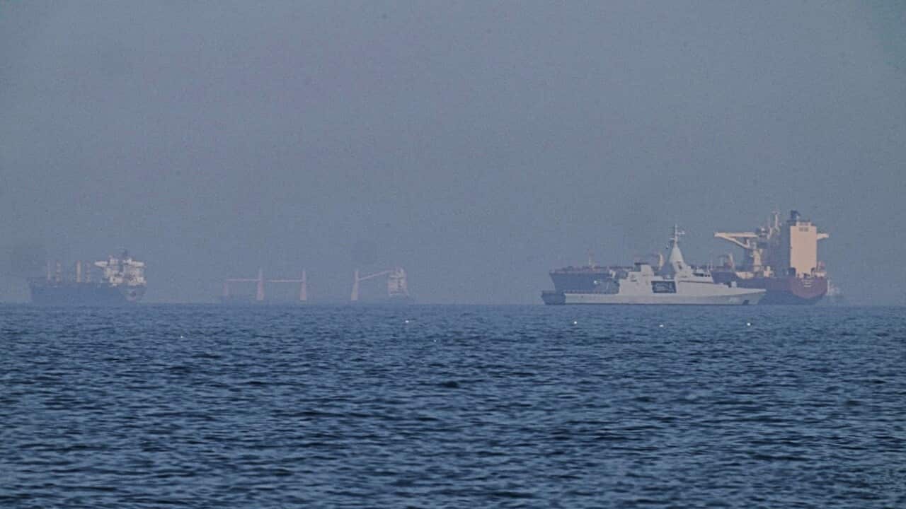 Ships in the Gulf of Oman near the Strait of Hormuz.jpg