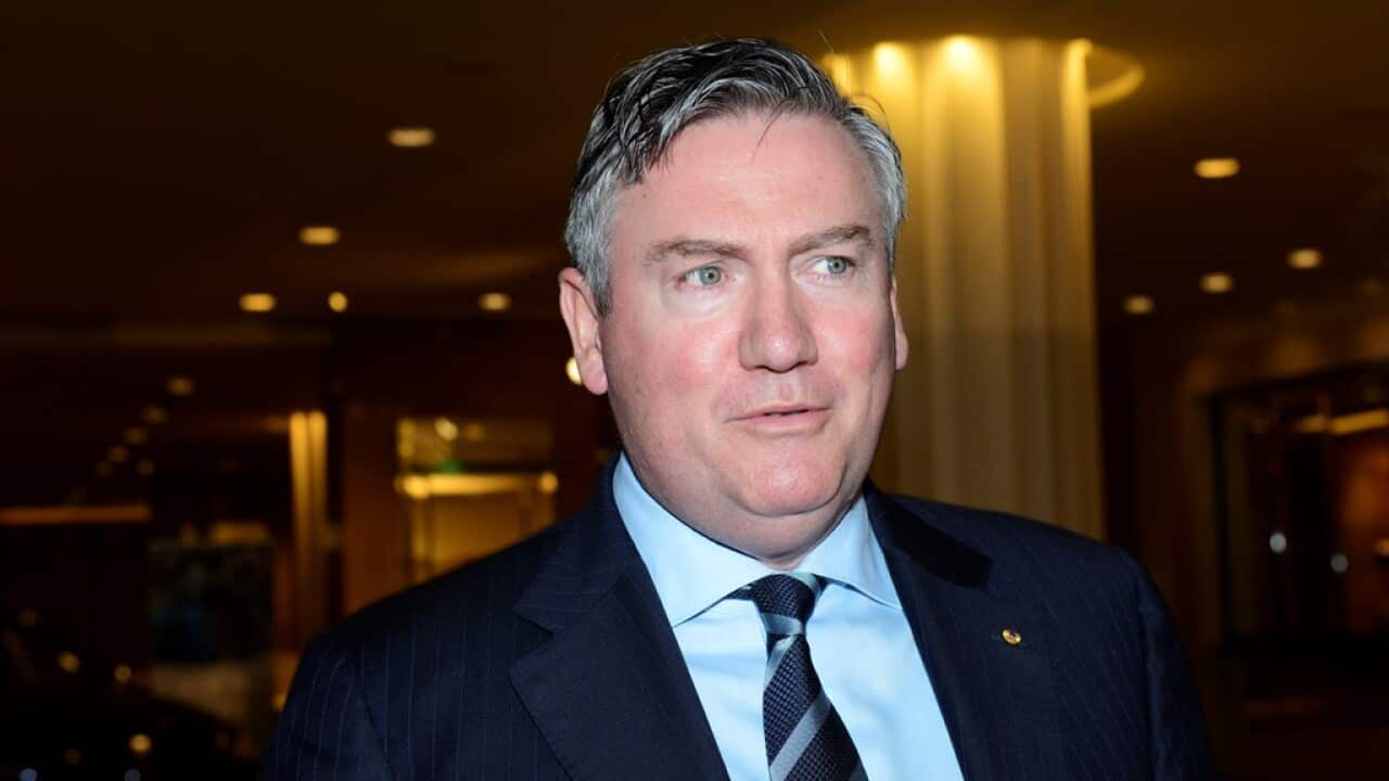 Eddie McGuire at the Million Dollar Lunch annual fundraiser for the Children's Cancer Foundation in Melbourne, Friday, Aug. 6, 2015. (AAP Image/Tracey Nearmy) NO ARCHIVING
