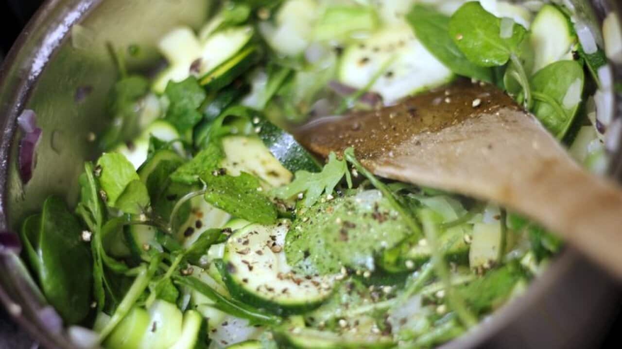 Courgette rocket soup