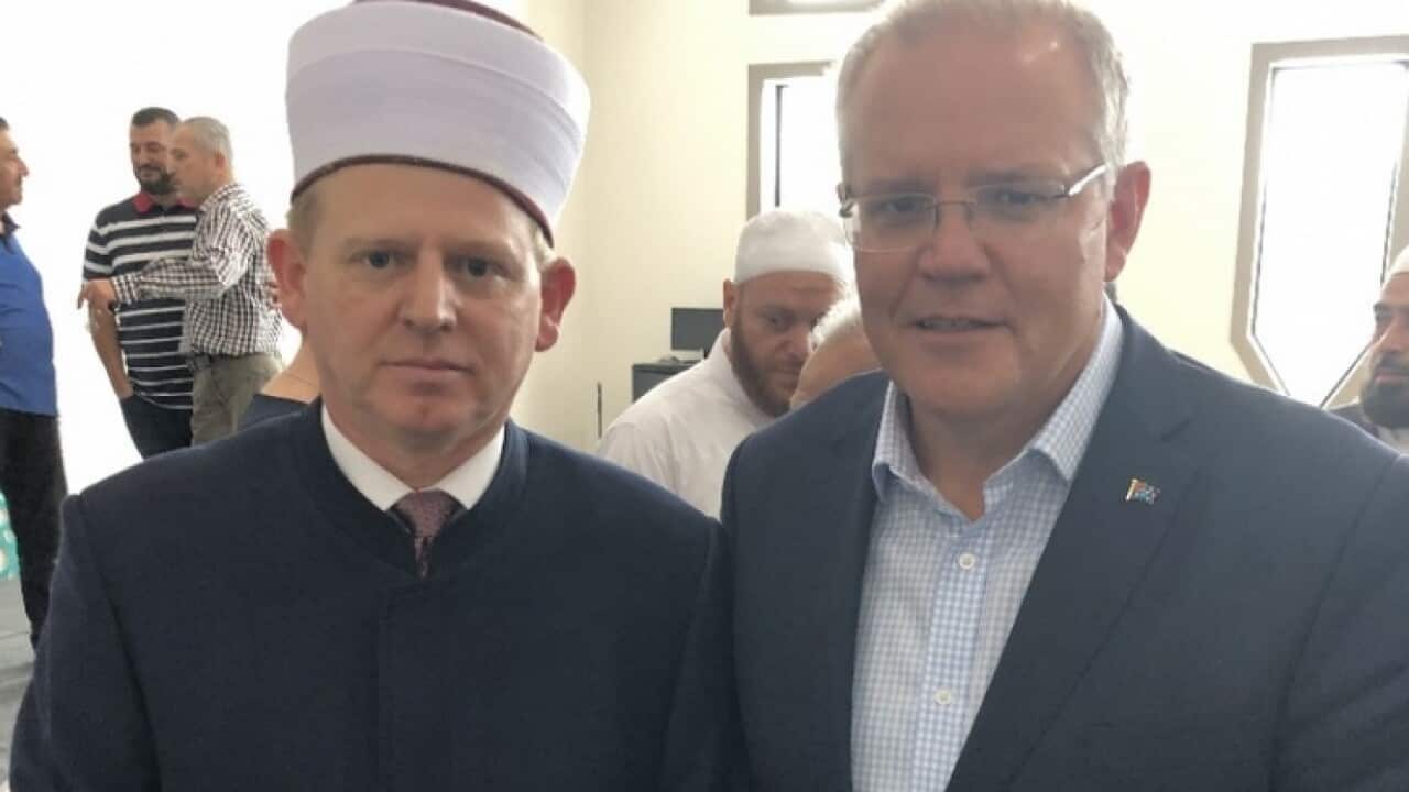 Imam Jasmin Bekric and Australian Prime minister Scott Morrison