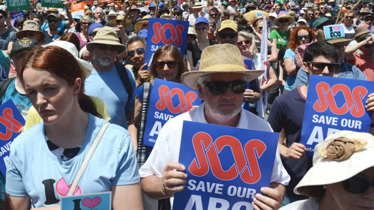 Hundreds of ABC supporters rally