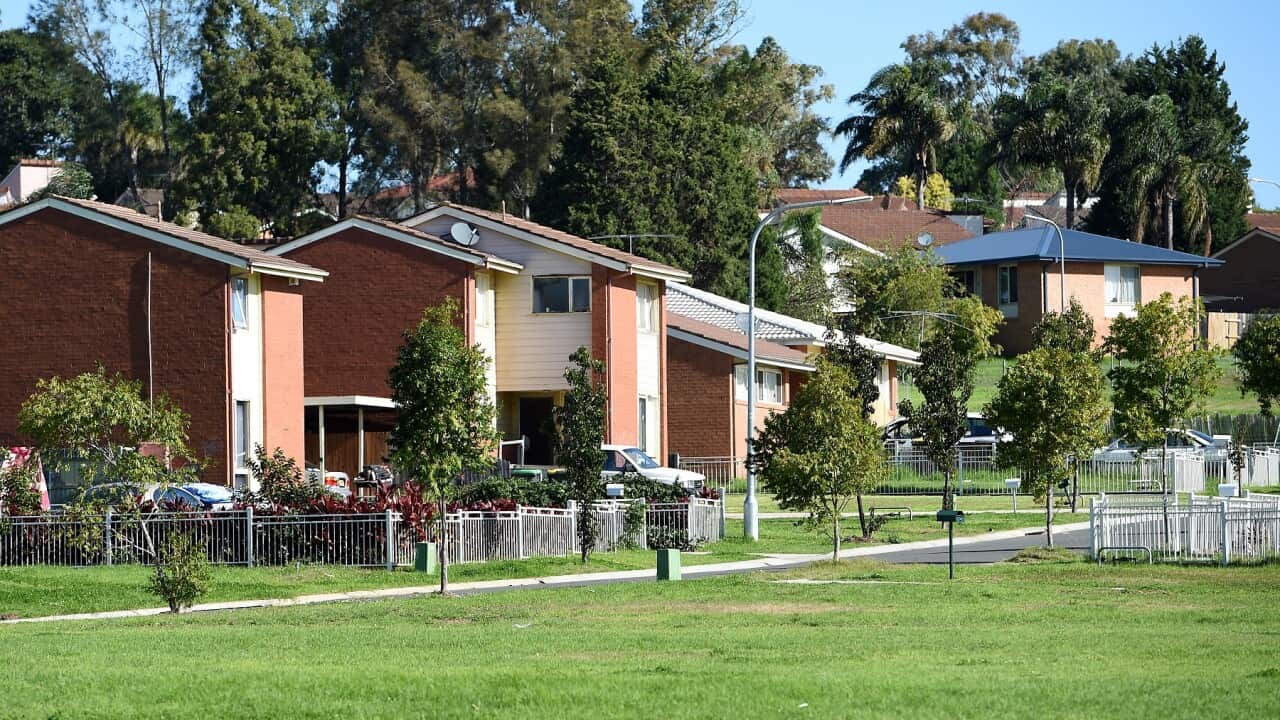 General view of public housing at Rosemeadow in the south west of Sydney, Wednesday, May 6, 2015. (AAP Image/Dan Himbrechts) NO ARCHIVING
