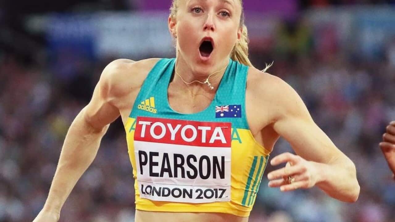 Sally Pearson after winning the women's 100m hurdles