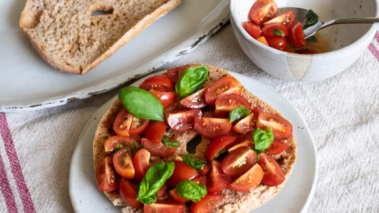 An Italian frisella sandwich friselle