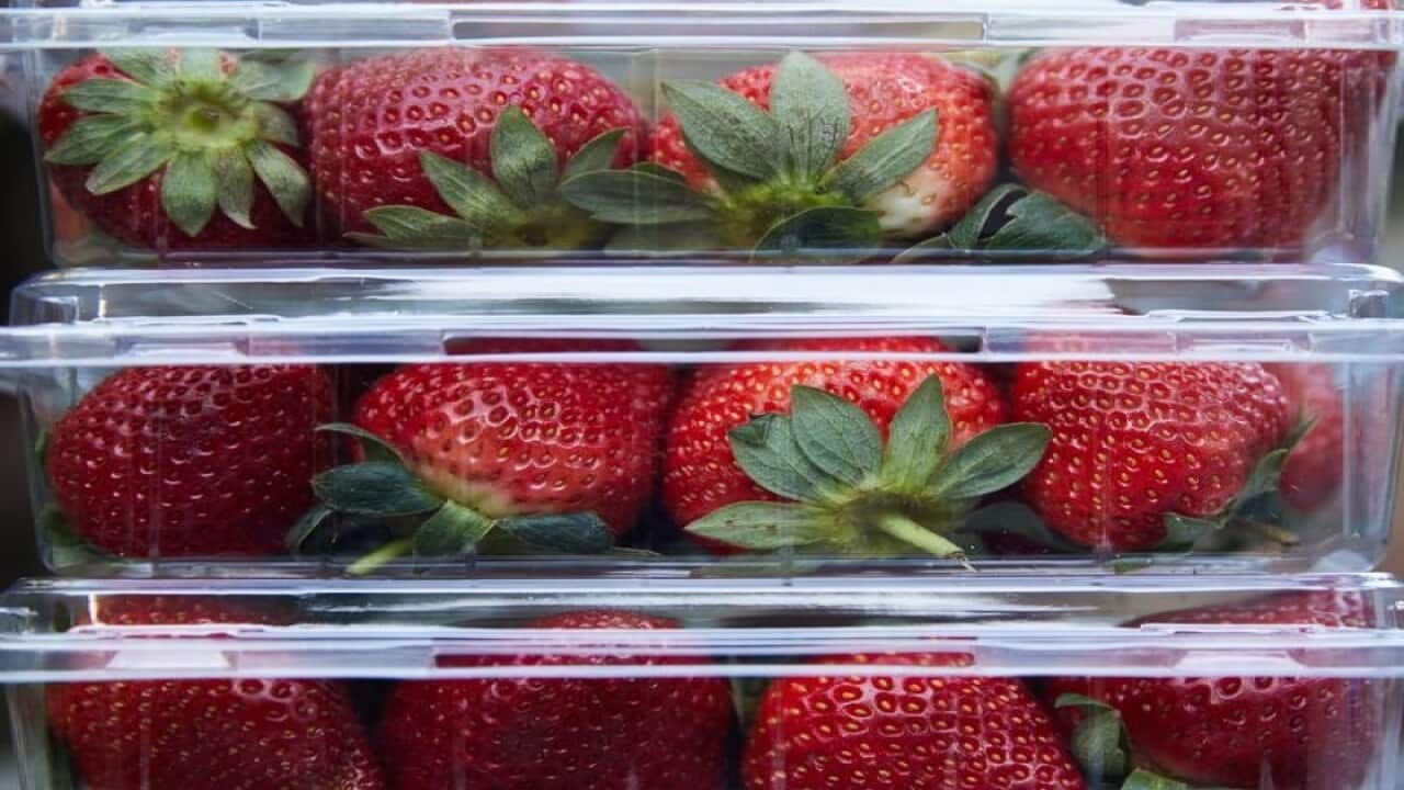 Punnets of strawberries