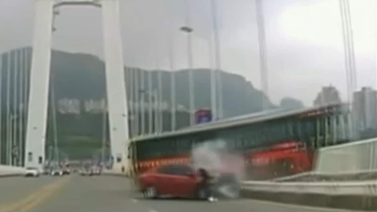 A fight on board the bus caused the crash. 