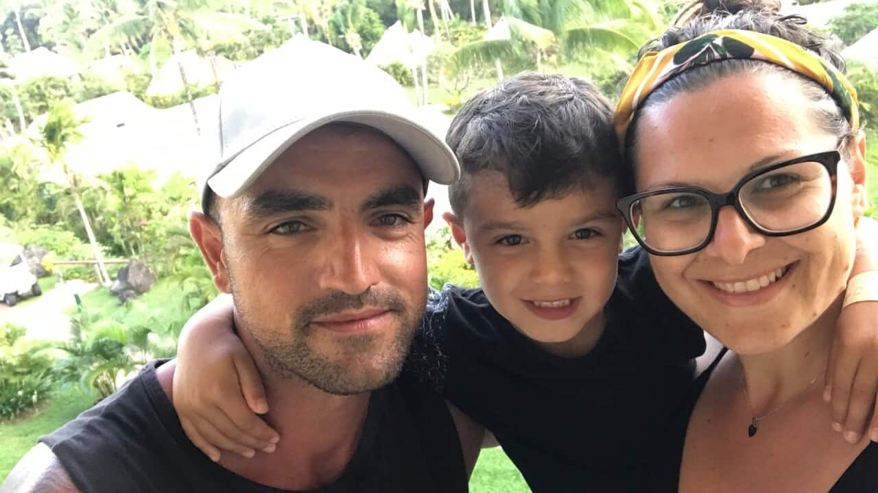 Daniella and Omar Baghdadi with their son Noah. Daniella is pregnant with their second child