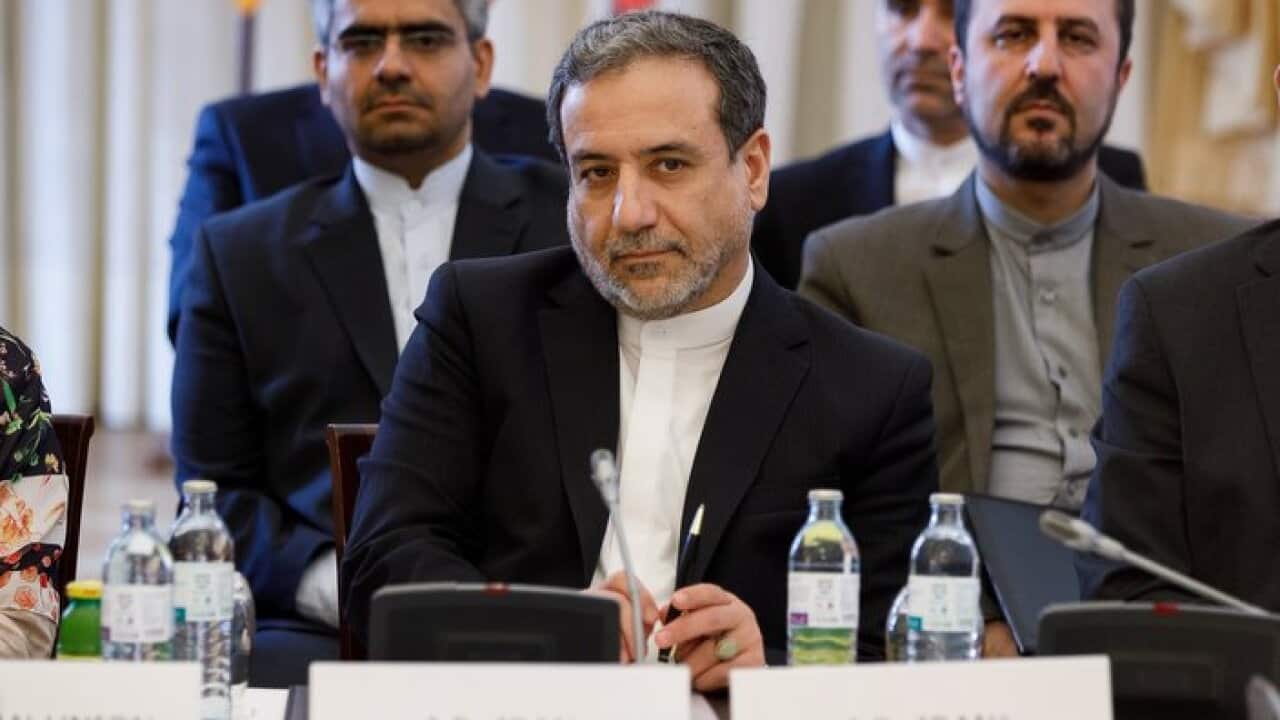 Iranian Deputy-Foreign Ministers Abbas Araghchi attends an extraordinary JCPOA Joint Commission meeting at the Palais Coburg, in Vienna, Austria