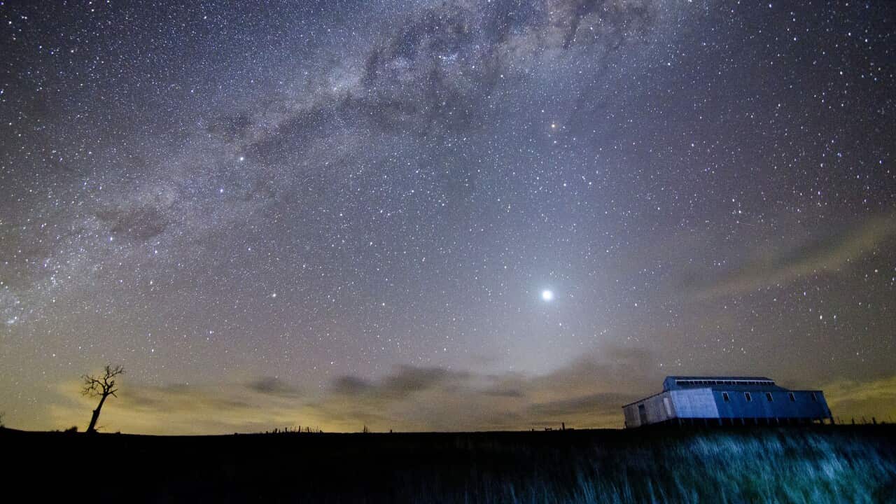 Shearing shed and Milky Way