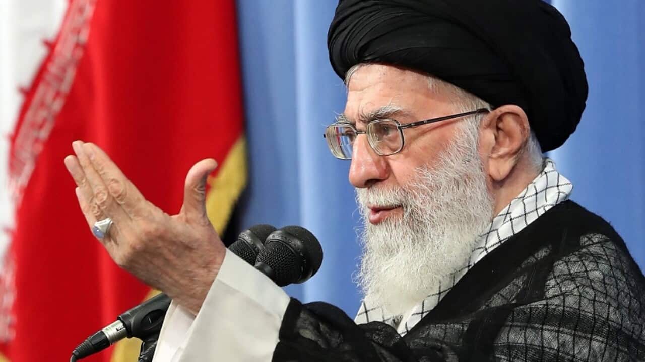 A handout picture made available by the Supreme Leader official website shows, Iranian supreme leader Ayatollah Ali Khamenei