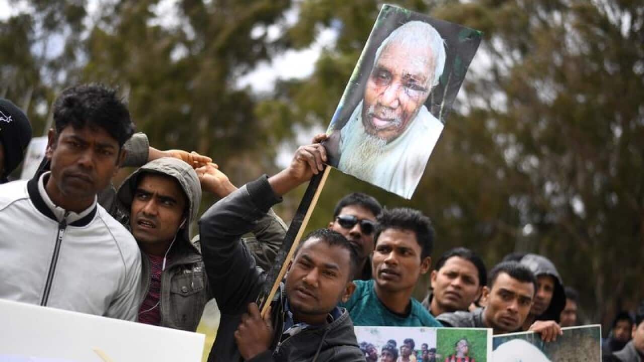 Members of the Rohingya Muslim community