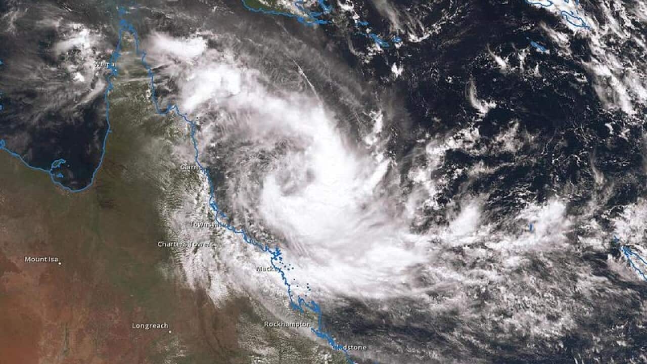 A weather map showing tropical Cyclone Iris.