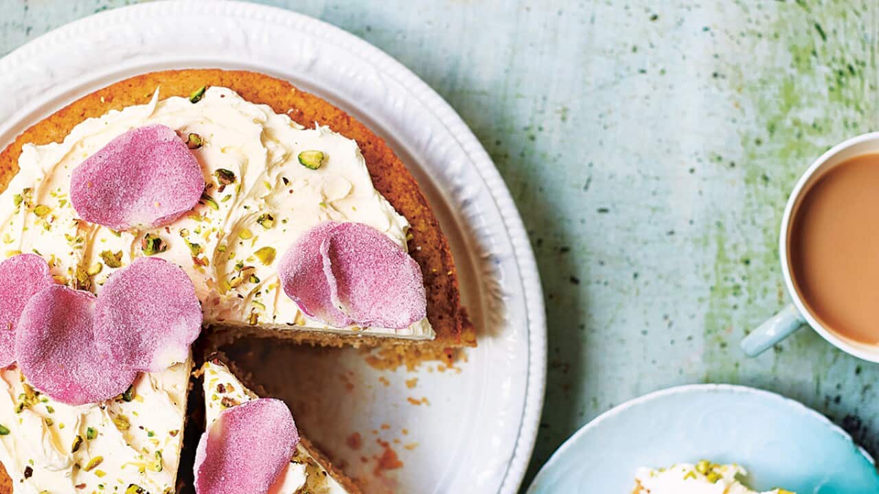 Rose and pistachio cake from River Cottage Gluten Free