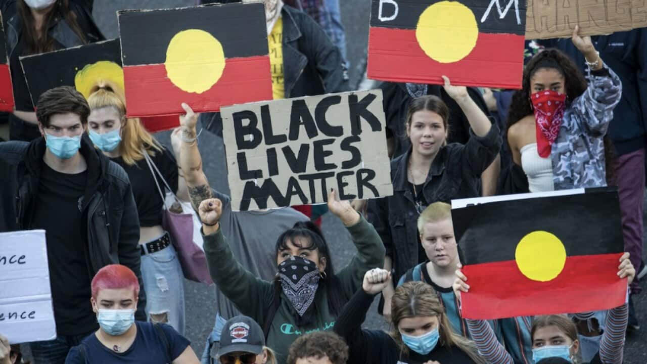 A Black Lives Matter protest in Brisbane last month.