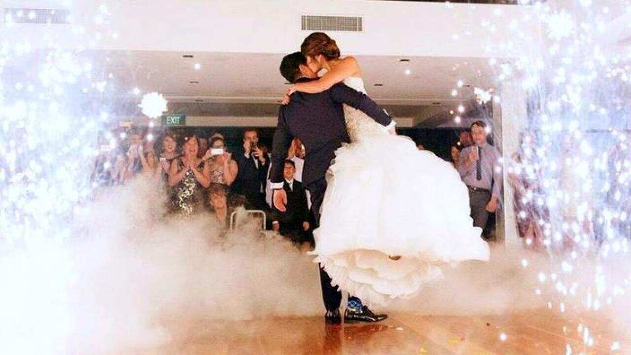 Newly wed doing their bridal dance