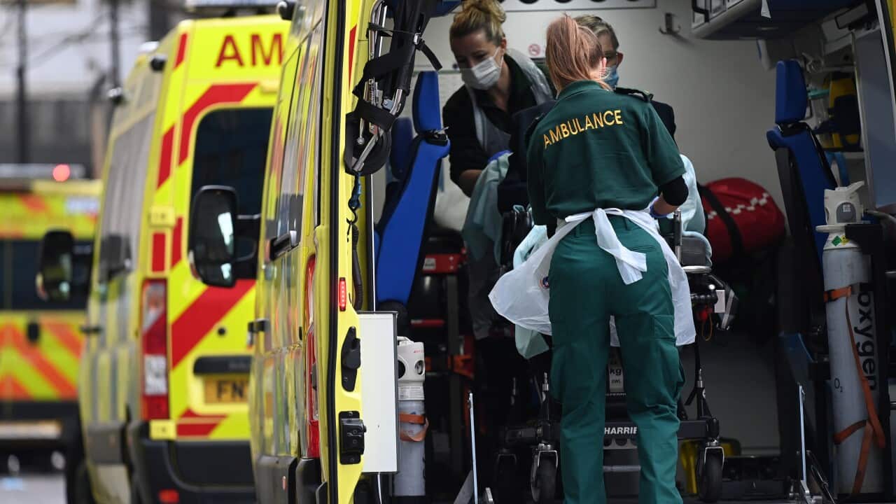 Paramedics in an ambulance
