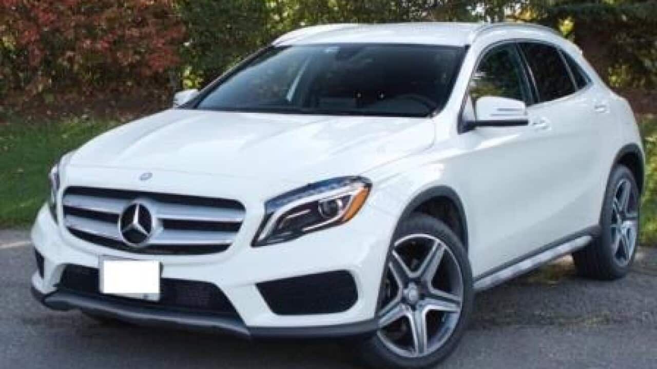 六名疑犯闖入墨爾本一幢物業行劫搶車,圖為被盜的同款白色平治汽車。