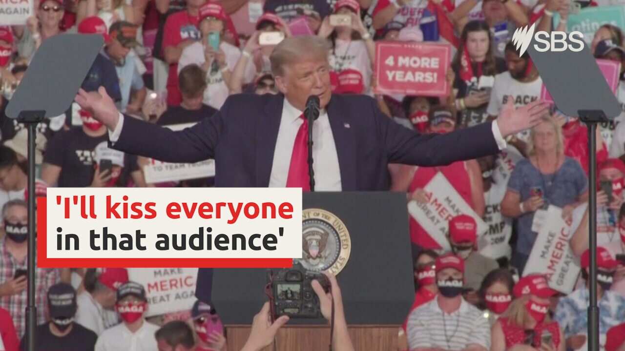 Donald Trump tells rally 'he'll kiss everyone' after COVID-19 recovery