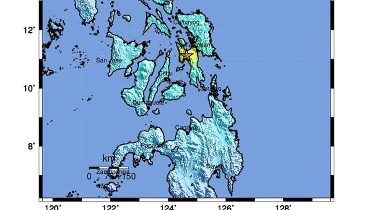 A handout map made available by the United States Geological Survey shows the location of a 6.5 magnitude earthquake.